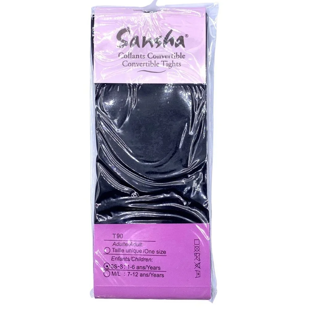 Sansha Black Convertible Tights Pack of 3 T90 Dance Jazz Tap Lyrical Childs S